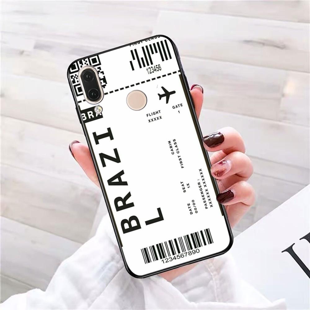 Cute FIRST CLASS PLANE TICKET Phone Case For Redmi 5 6 7 8 9 10 plus pro 6 7 8 9 A GO K20 K30 K40 pro plus F3 Fundas Redmi K40ProPlus