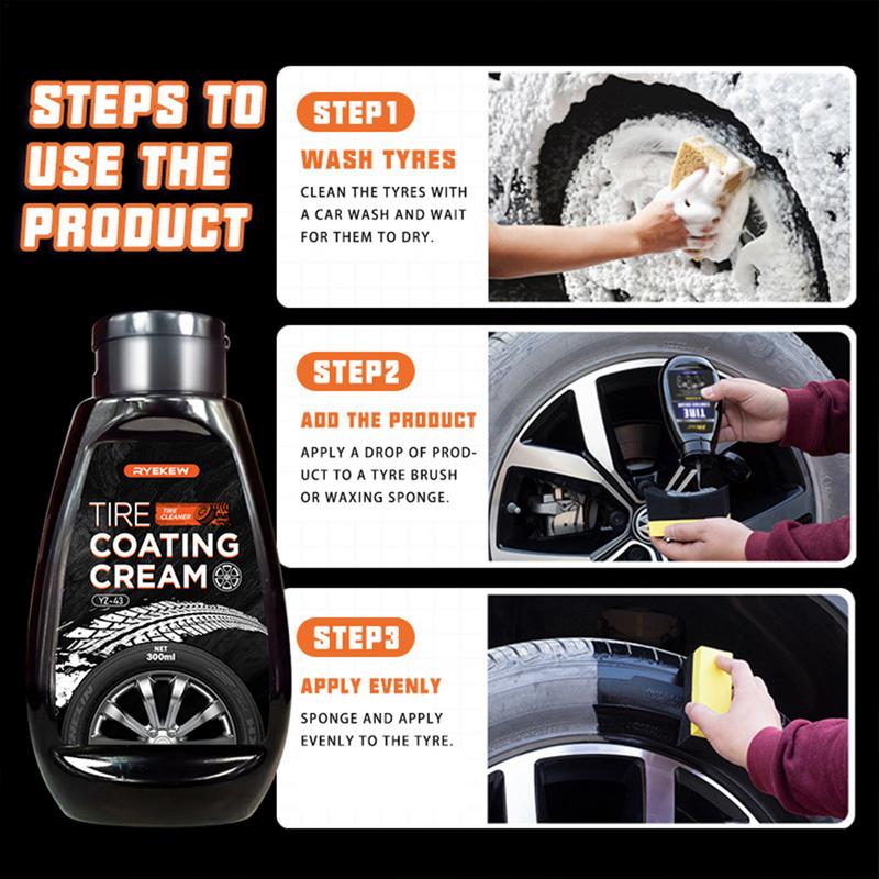 Tire Coating Wax Auto Tire Dressing 300ml Car Tire Maintenance Paste Tire Shine Wax For Tires Polishing Cleaning Coating