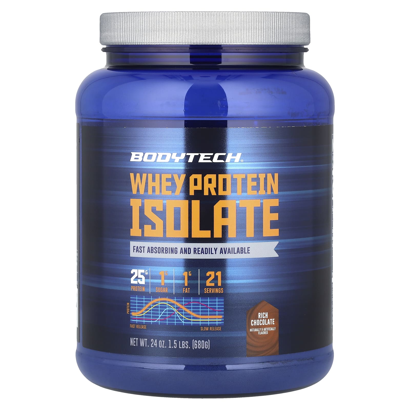

BodyTech, whey protein isolate, rich chocolate, 1.5 lb (680 g)