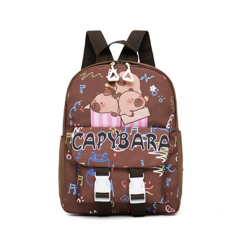 

Школьный рюкзак капибара детский рюкзак для мальчиков и девочек мультяшный повседневный рюкзак детский легкий рюкзак кофейный