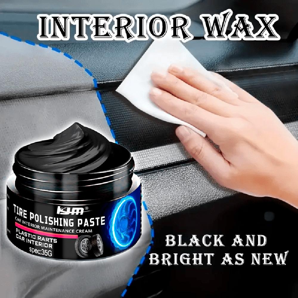 KJM - All-In-One Black Plastic And Leather Repair Agent - Car Interior Restoration Paste, Featuring Color Correction, Glossy Pol