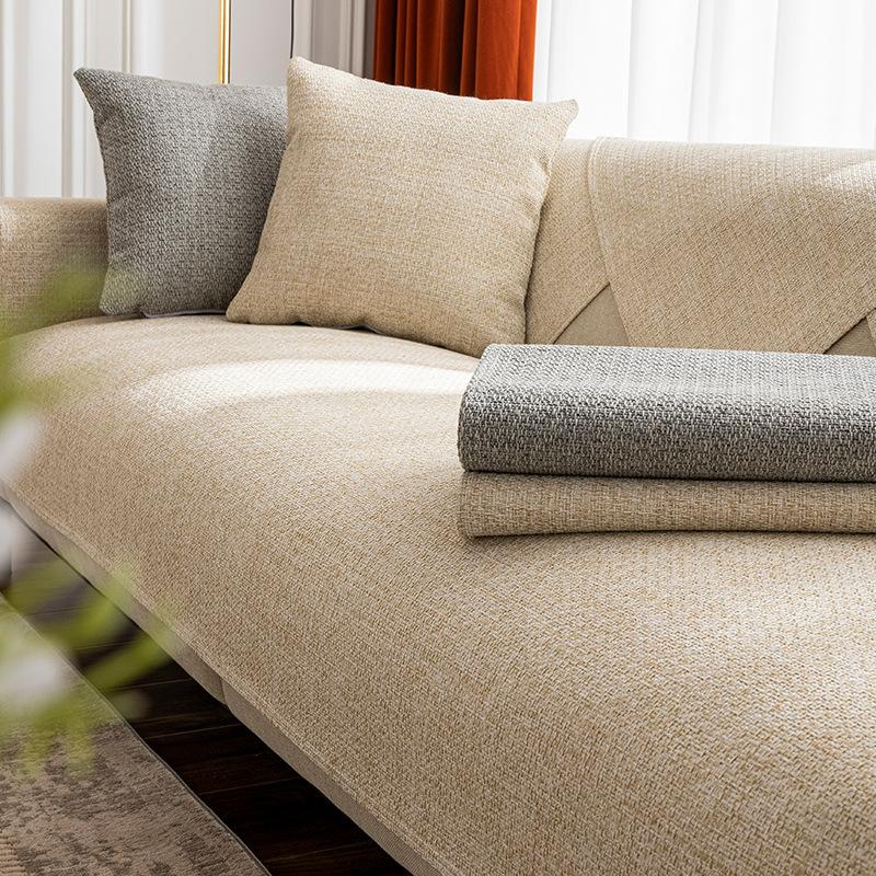 

Подушка для дивана в японском стиле из хлопка и льна для гостиной, универсальная однотонная тканевая подкладка на четыре сезона, нескользящий чехол для дивана 70*210cm