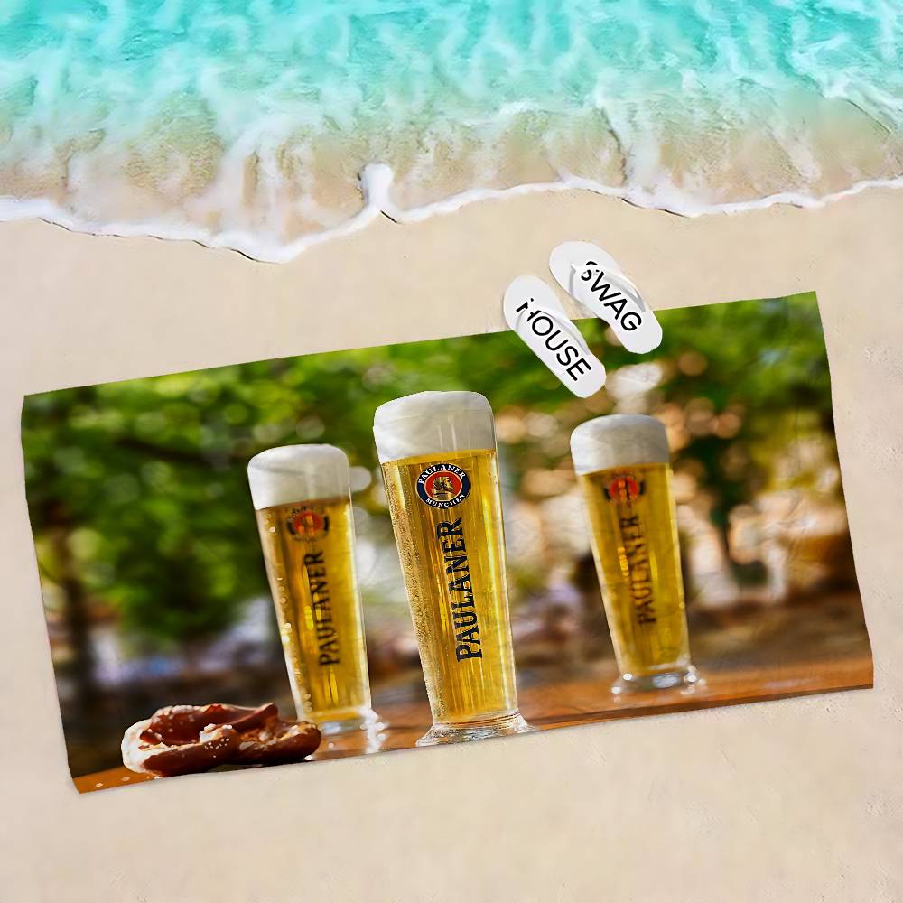 German Beer P-Paulaners Microfiber Beach Towel Absorbent Quick Dry Soft Yoga Swimming Resort Mountain Climbing Towel