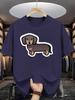 Sausage Dog Cartoon Pure Cotton Printed Summer New Fashion Trend Tshirt for Unisex and Unisex New Loose Casual Short Sleeve