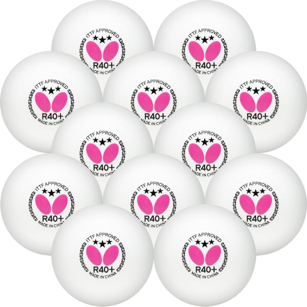 Butterfly Table Tennis Ball Three Star Ball R40+ White 1