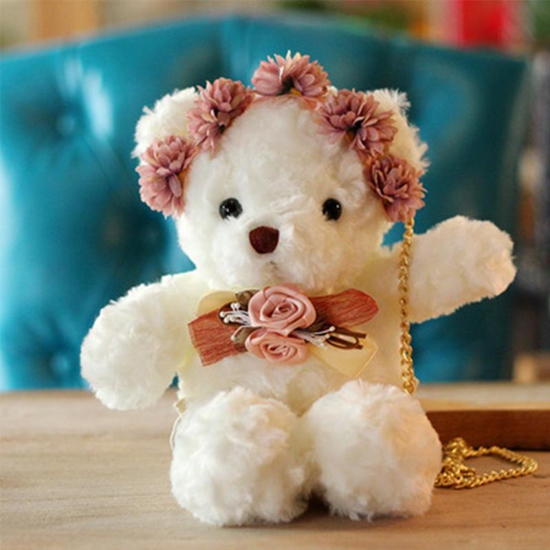 Bolsa de Ombro Fofa de Animal de Pelúcia 3D para Mulheres e Meninas