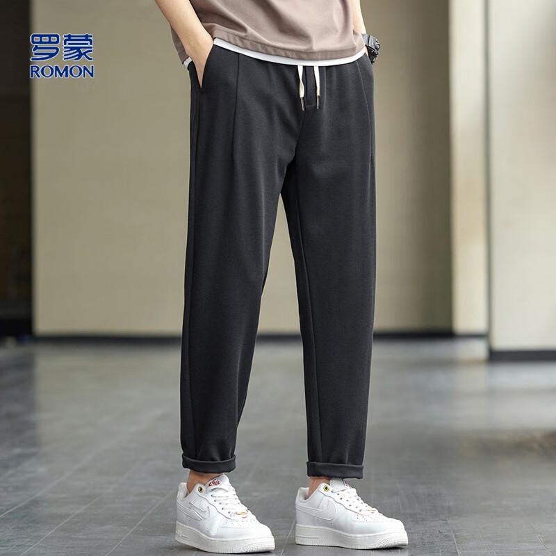 ROMON Men's Tencel Blend Waffle Knit Casual Pants