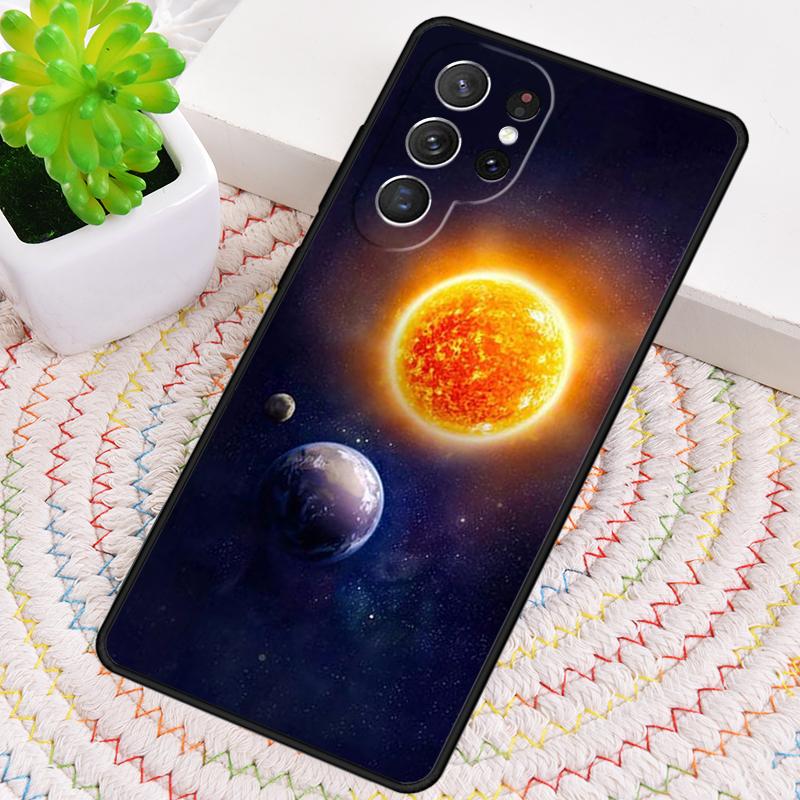 Earth Moon Sun Planet Phone Case for Samsung Galaxy note 10 pro S26 Ultra S23 S24 FE S25 S21 S22 PLUS shockproof Cove