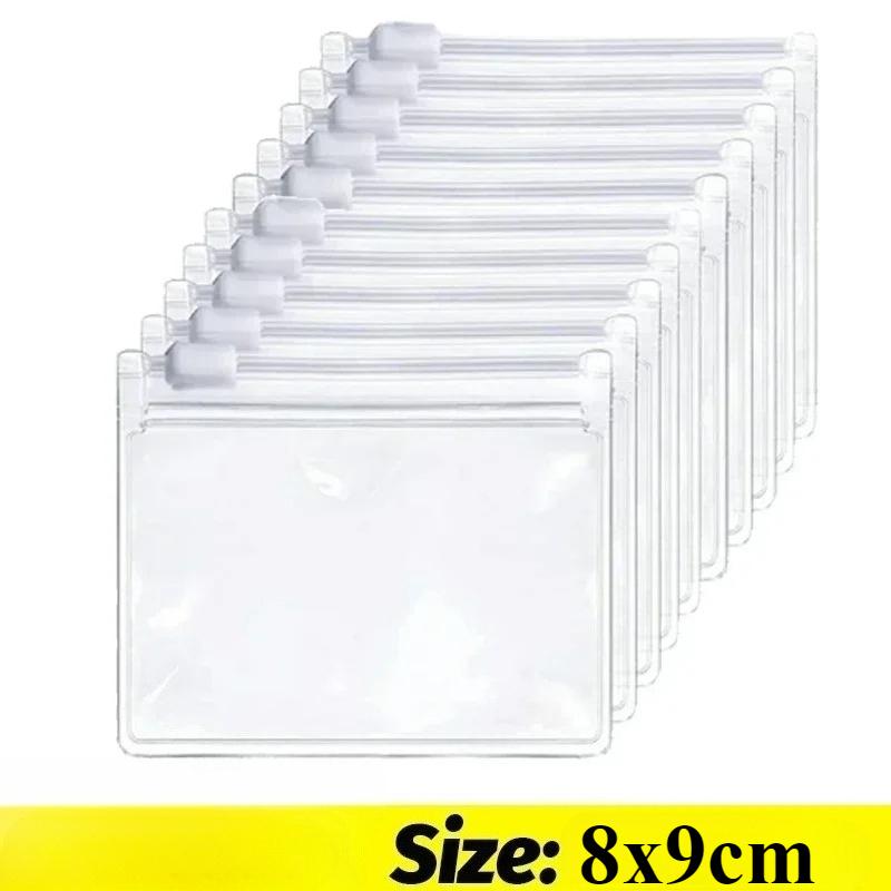 50/20/10/5PCS Mini Clear Bag Pill Dispenser Bags Travel Jewel Pouch with Sliding Zipper Self-sealing Waterproof Storage Bags