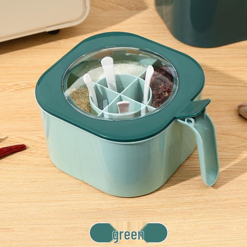 

Набор герметичных баночек для специй с четырьмя отделениями для хранения кухонных приправ