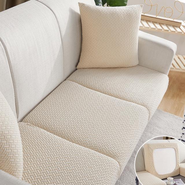 Jacquard Living Sofa Cushion Seat Cover Anti -Dust Tight Wrap Furniture Protector For Pets Kids Family Room Protective Slipcovers 1 /2 /3 /4 Seaters