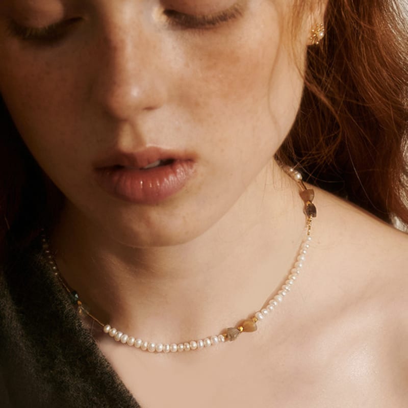 

BSWAN Gold Shine Pearl Necklace Pearl Gold Shine