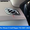 For Nissan X-trail Xtrail Rogue T33 -2024 2025 Carbon Fiber Front Air Conditioner AC Vent Outlet Trim Interior Accessories