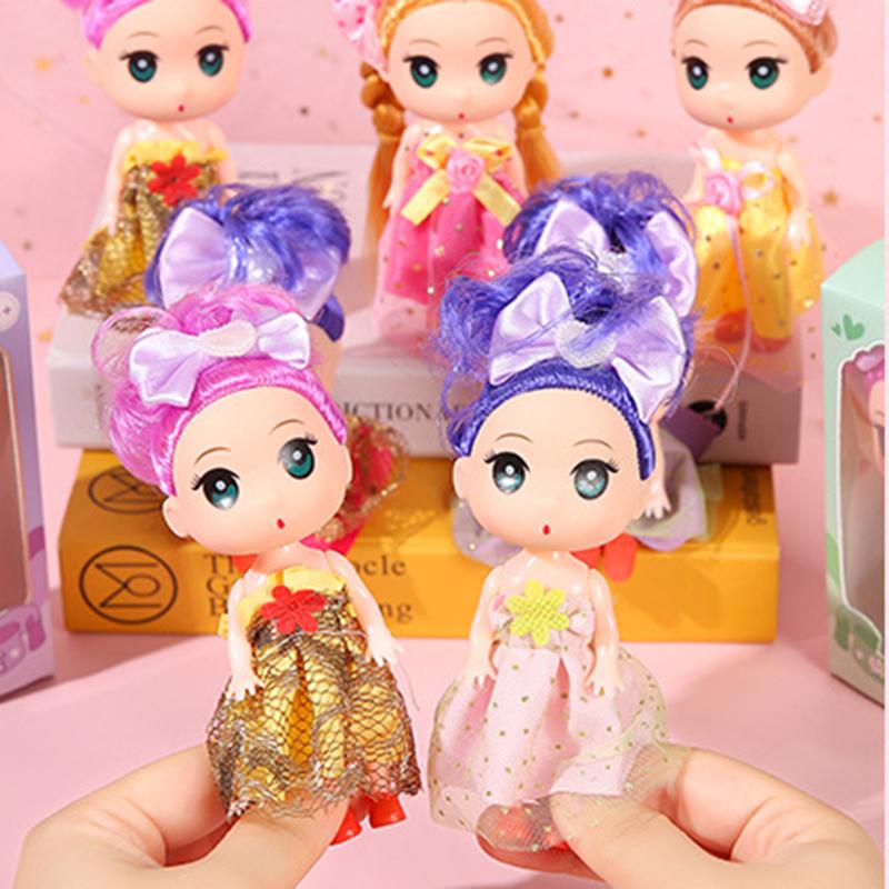 Fun Mini Princess Dolls Cartoon Cute Confused Wedding Dress Doll Toys Dollhouse Girls Princess Toy Kids Birthday Christmas Gifts