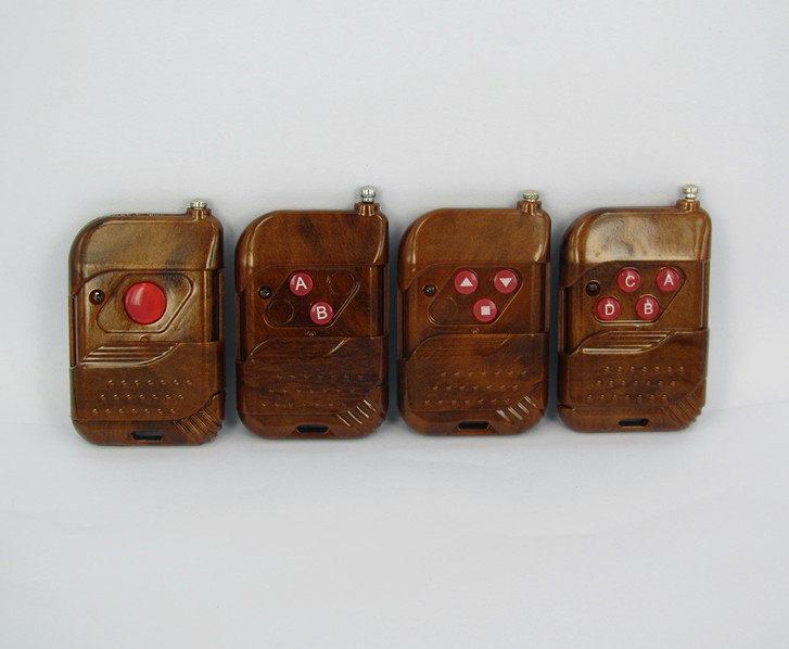 220V Smart 2-Way Learning Code Switch with Peach Wood 3-Button Remote
