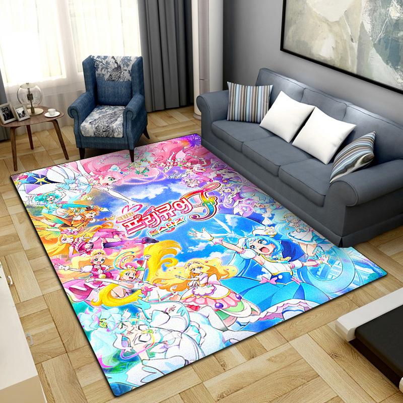 Pretty Cure Anime Rug Carpet Large Area Rug Non Slip Washable Floor Mat Gamer Room Bedroom Home Decor LXR85