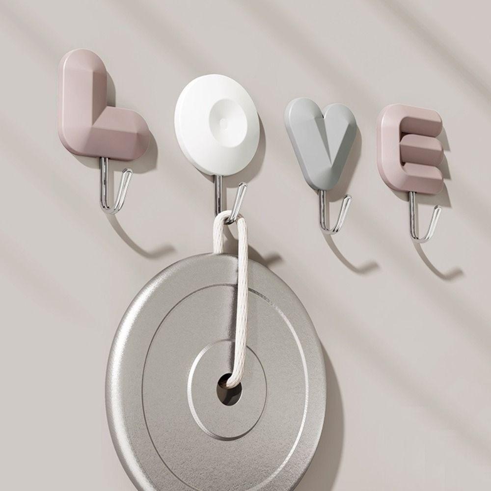 

Light Luxury Letter Hook Creative Punch Free Hooks New Wall Sticky Hook сірий