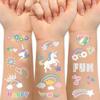 Children's Cartoon Rainbow Tattoo Girl Boy Tattoo Cute Flower Unicorn Birthday Party Sticker