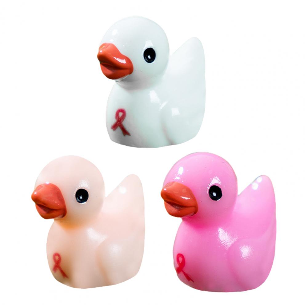 

60Pcs Mini Duck Figurine Red Ribbon Duck Resin Statue Miniature Animal Ornament Decoration for Gifts Party Favors
