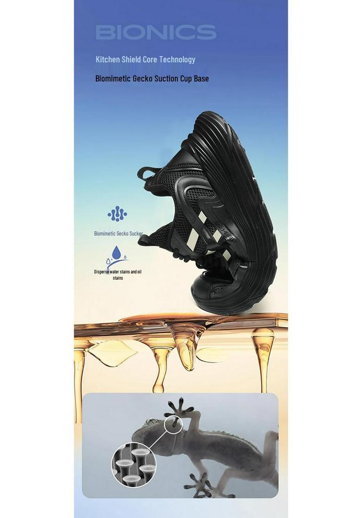 Waterproof Oil-Proof Non-Slip Chef Shoes Men's Work Shoes Slip-On Safety Shoes Anti-Odor Wear-Resistant EVA