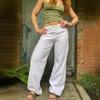 Womens Wide Leg Striped Casual Pants High Waist Loose Fit Street Style 2026