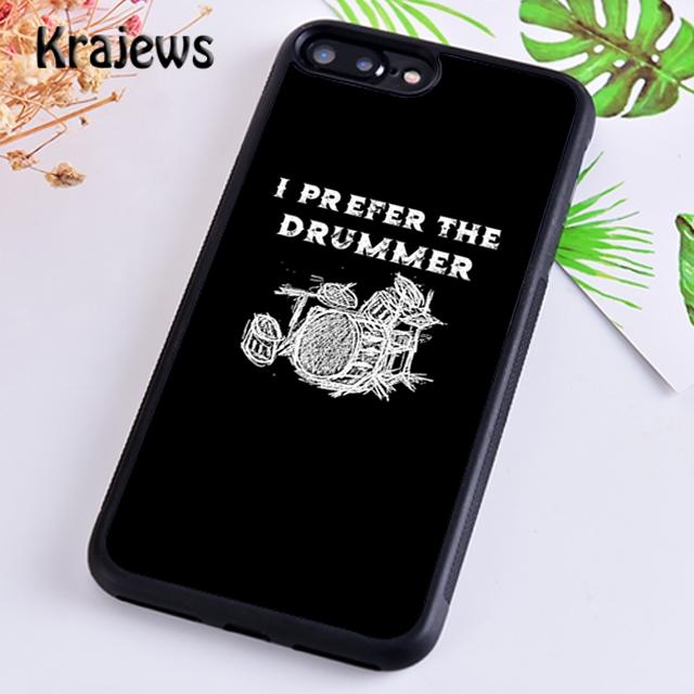 Krajews Drum Drummer Music Dj Pattern Soft Phone Case For iPhone 17 Air 16 15 14 plus 11 12 13 pro max coque Fundas