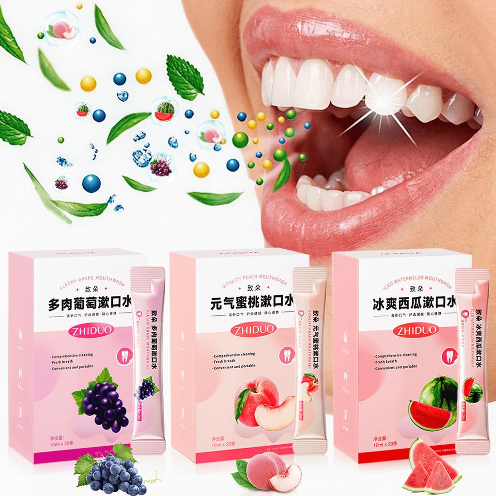 1 Box Fruit Flavored Mouthwash, Disposable Mouthwash, Portable Mouthwash, Grape/Peach/Watermelon Fla