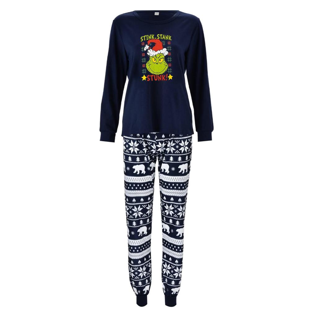 Christmas Prints Family Matching Long Sleeve Tops+Pants Set Family Matching Sets