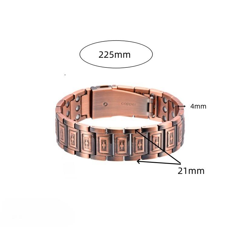 

Выпуклый крестообразный медный браслет Мужской трехрядный магнитный энергетический браслет Модный винтажный аксессуар для рук медный