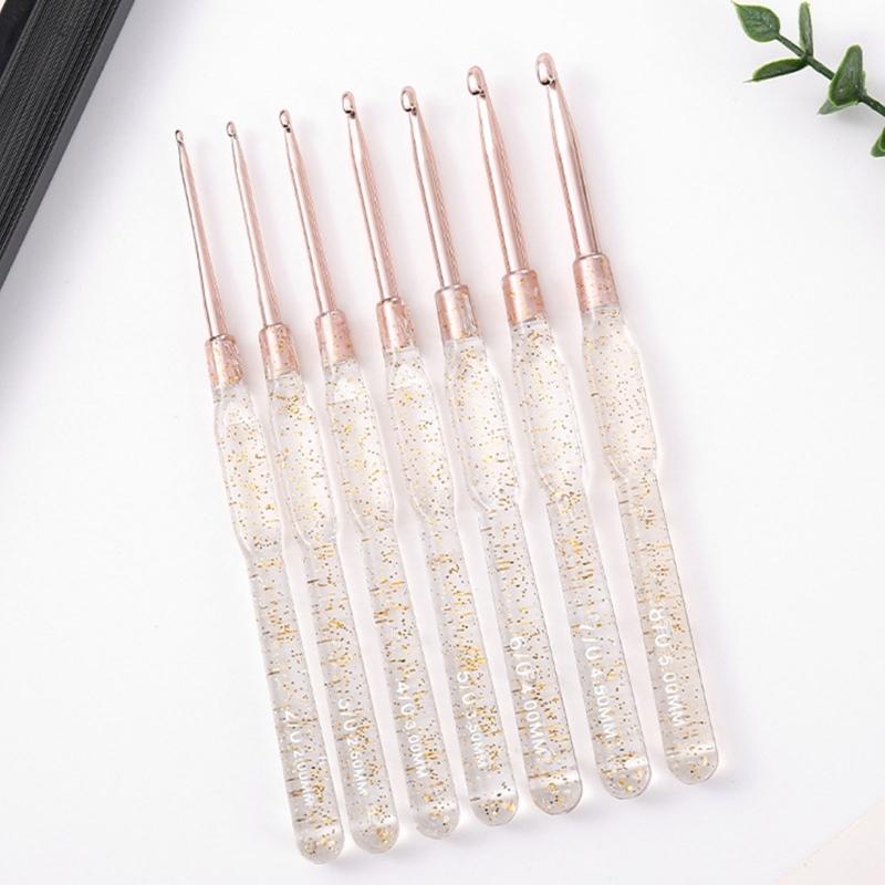 Multiple Size Crochet Hook Set with Gauges Storage Bag Ergonomic Handle Efficient Knitting Projects Solution