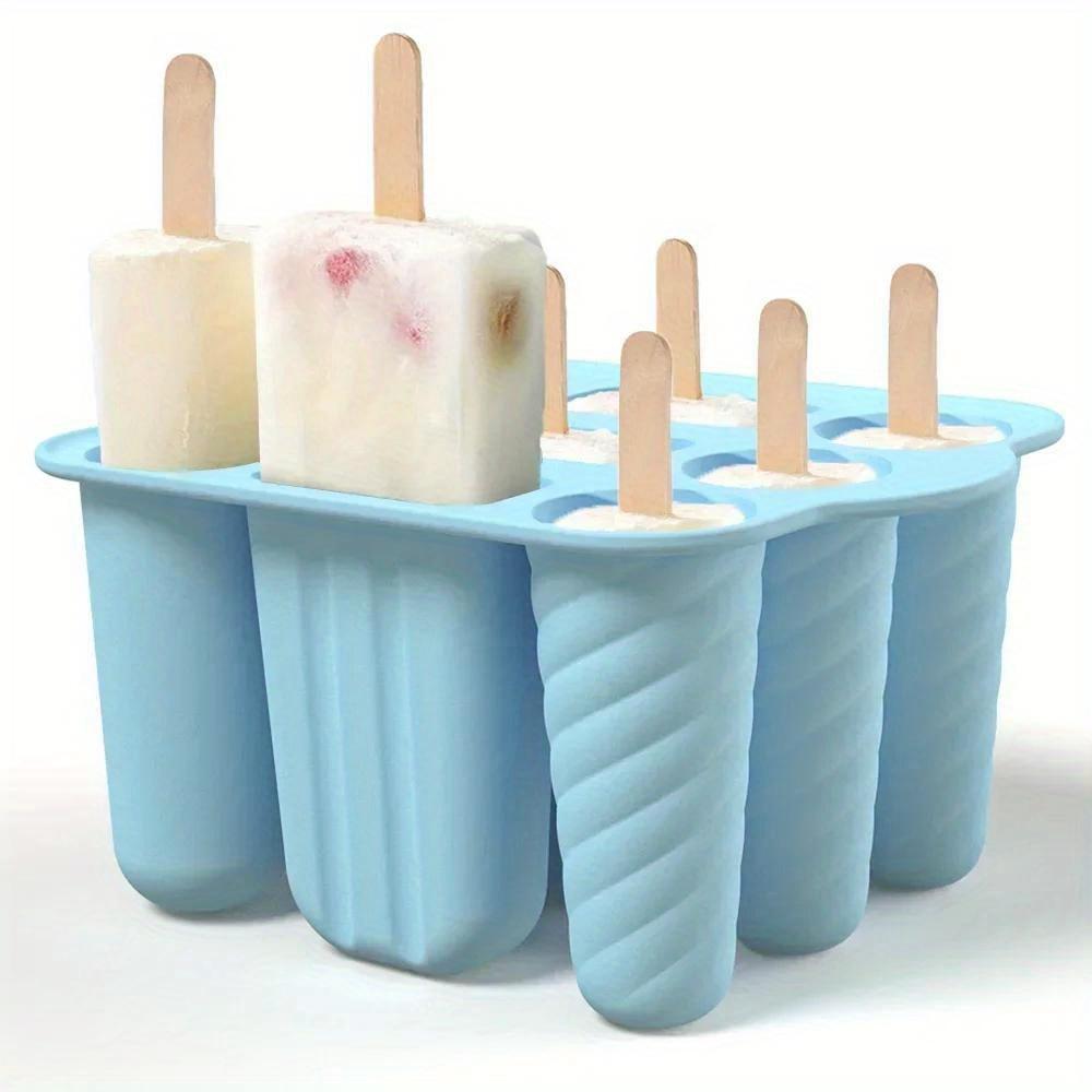 Popsicles Molds 9pcs Silicone Popsicle Molds Easy Release BPA Free Popsicle Maker Molds Ice Pop Molds Homemade Popsicle