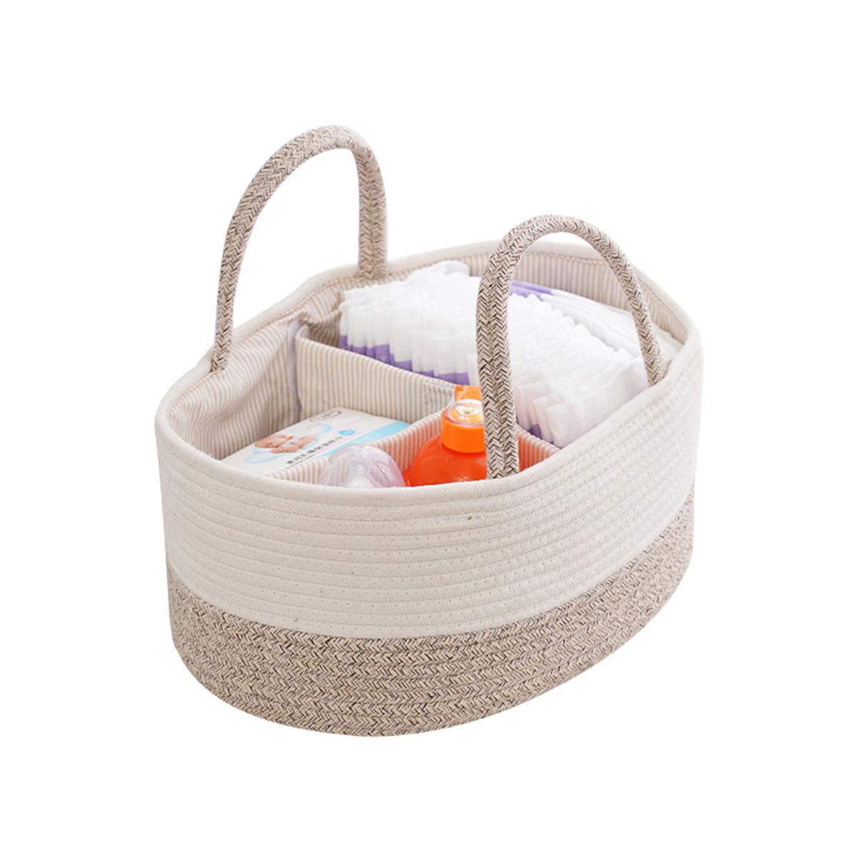 Mother And Baby Supplies Storage Basket With Portable Compartment Storage Basket Suitable For Storing Baby Supplies Diapers слоновая кость 5526₽