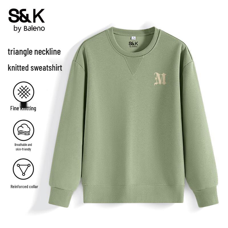 Baleno Men's S&K Series Letter Print Crewneck Sweatshirt