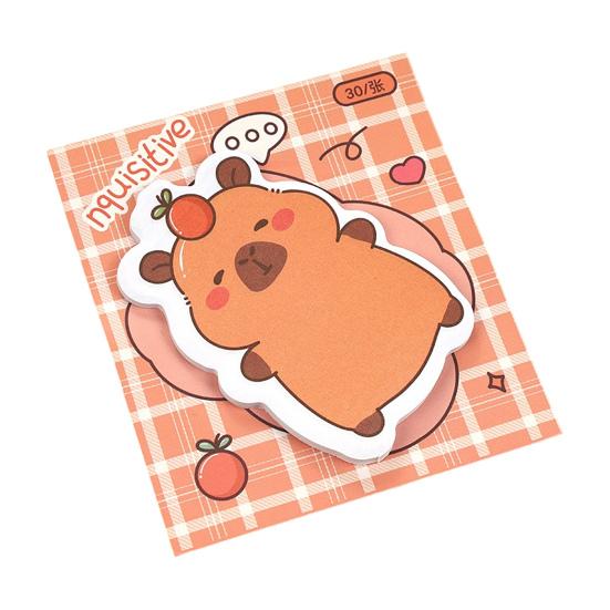 

4 Pack Capybara Sticky Notepads, 30 Sheets Cute Self Sticky Notepads, Cartoon Animal Memo Pads, Adhesive Notes for Office School Students Party Favors D