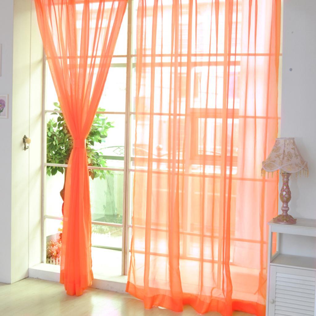 Elegant 2 Panel Kitchen Curtain Sheer Door Window Voile Drape 200x270cm