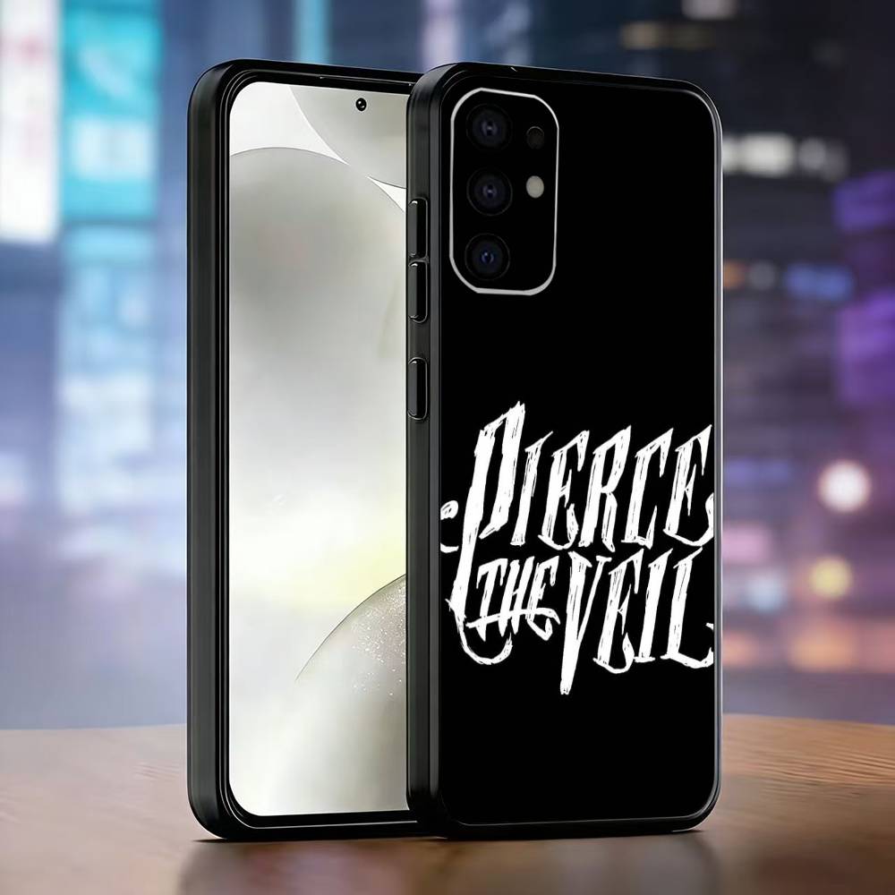 P-Pierce The Veil Band Phone Case For Samsung S25,S24,S21,S22,S23,S30,Ultra,S20,Plus,Fe,Lite,Note,10,Black Cover