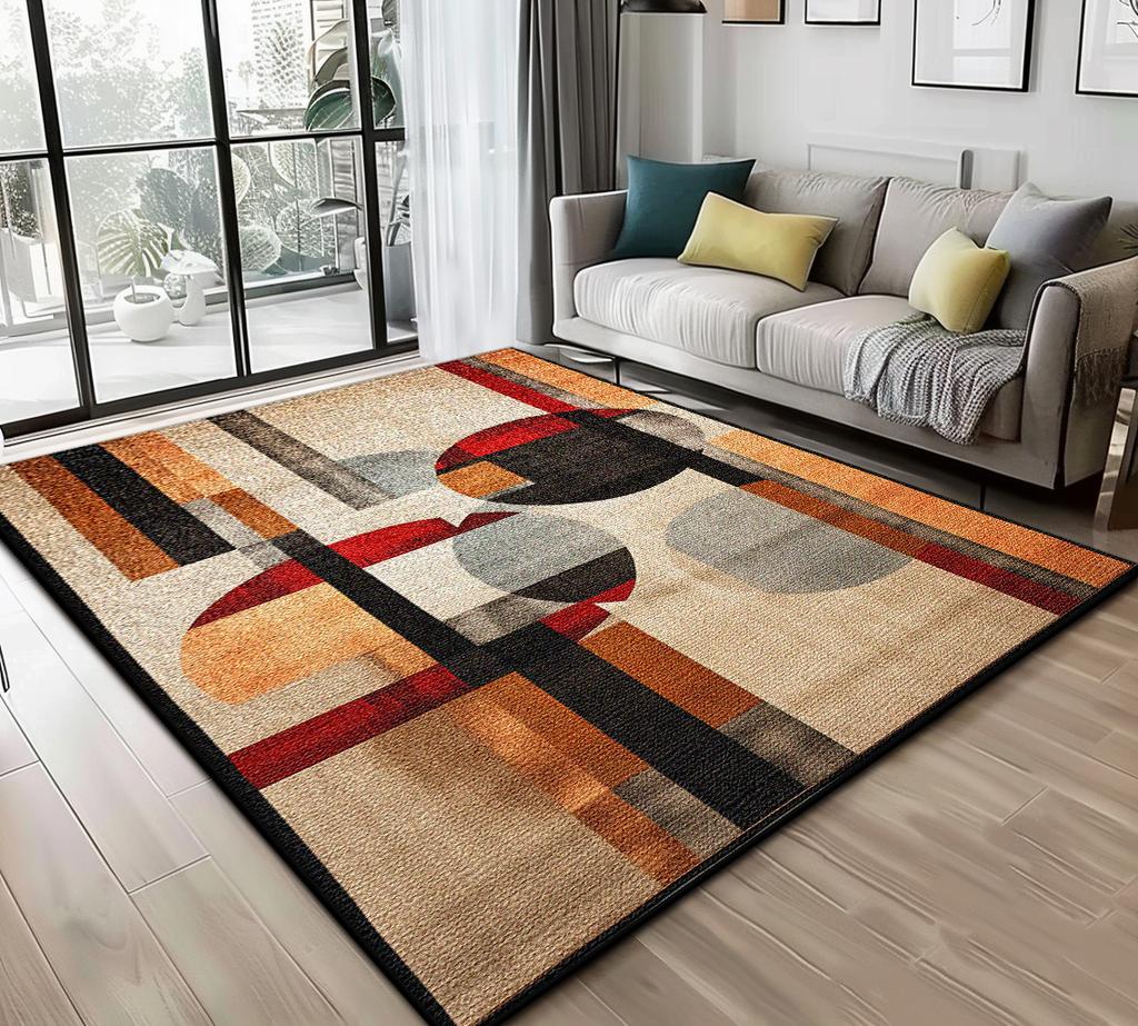Nordic Abstract Carpet for Large Living Room Decoration Home Easy Cleaning Plush Rugs Cloakroom Bedroom Soft Antiskid Floor Mat