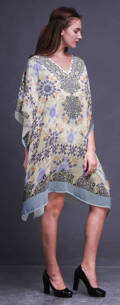 Phagun Womens Short Beach Kaftan Beachwear Bikini Coverup Midi Dress-4X-5X