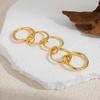 Gold Color Stainless Steel Multilayer Connecting Ring for Women 18K Gold Plated Stackable Jewelry Statement Trendy Party Gifts