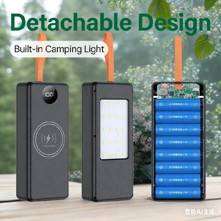 Outdoor Essential Removable Battery Case with Multi Mode LED Light for DIY Charging and Camping Applications Battery Box