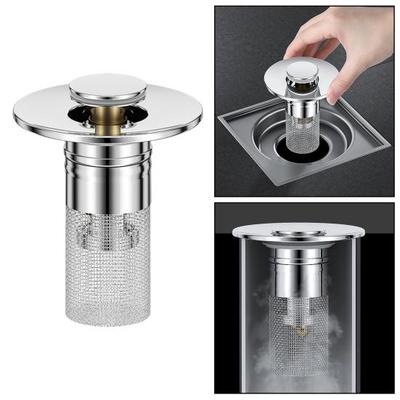 Tapón de fregadero emergente para baño limpio, fácil de instalar, diseño 2 en 1 mejorado con cesta extraíble de acero inoxidable, recogedor de pelo, 1,1-1,45 pulgadas