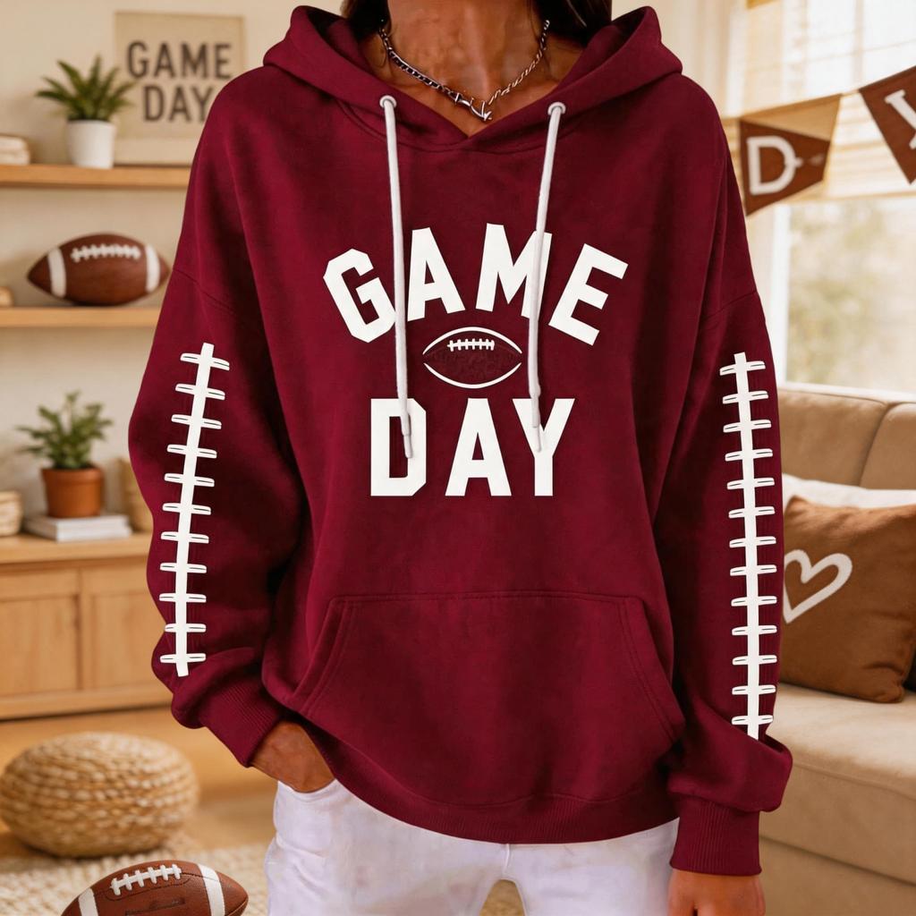 Women's Long Sleeve Hooded Sweatshirt Casual Top for Everyday Wear