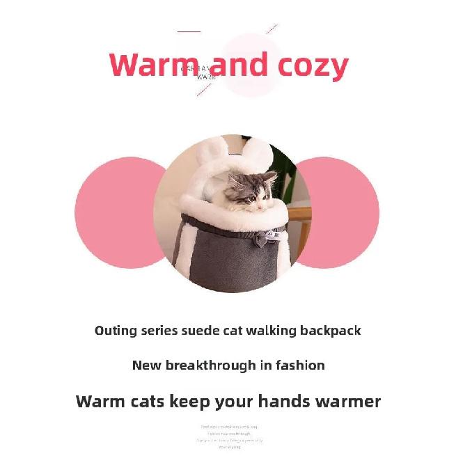 Cat Bag Winter Warm Cat Outing Bag Carrying Bag Large Capacity Crossbody Pet Bag Princess Style