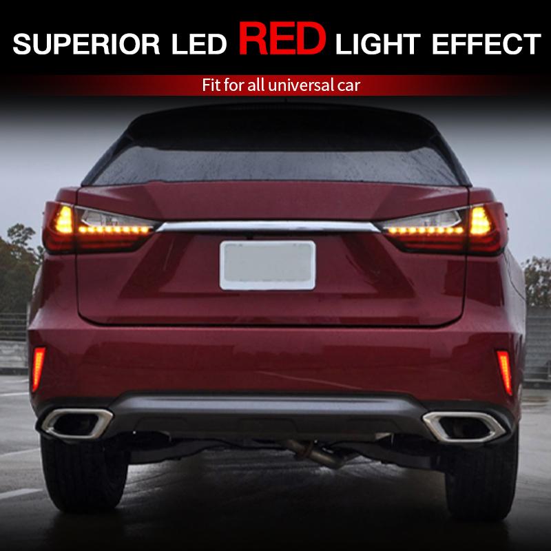 LED Rear Bumper Reflector Light Red/Balck Lens For Lexus 2015-2025 Rx300 Rx350 Rx450h OEM#:8192048050 Brake lamp Car Accessories