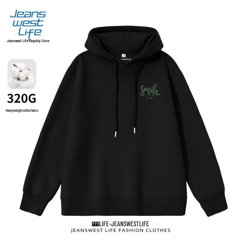 JEANSWEST LIFE Men's Loose Fit Hooded Sweatshirt