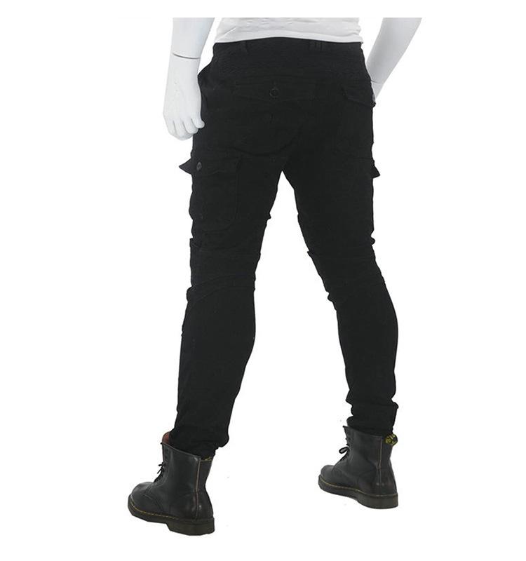 Men's Breathable Motorcycle Skinny Jeans: Wear-Resistant Protective Pants