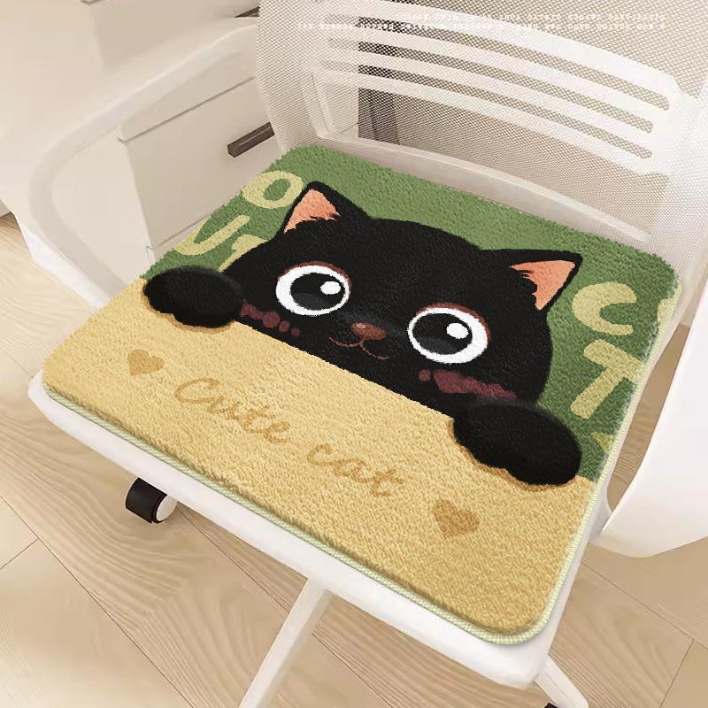 Cartoon Plush Non-Slip Chair Cushion – Soft Imitation Cashmere for Office, Student, or Sofa Seating