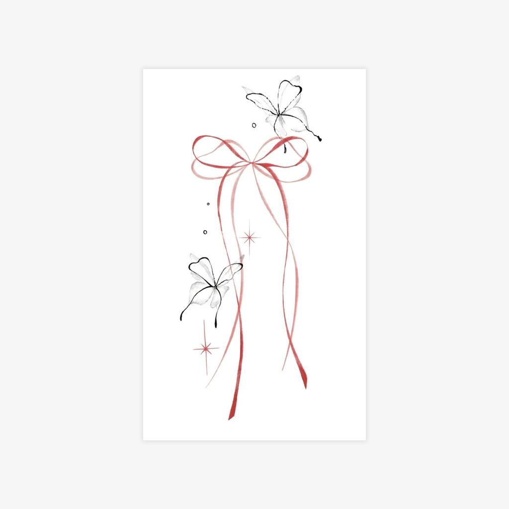 Kleiner frischer Bogen, Schmetterling Tattoo-Aufkleber, Hochwertiger ästhetischer Arm Bein Tattoo-Aufkleber