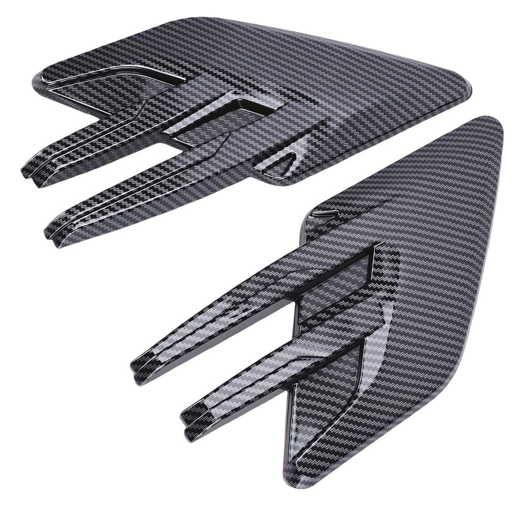 2Pcs Car Front Side Vent Trim Carbon Fiber Style Mudguard Air Wing Vent Trim Decoration Sporty Spoiler for Cars Trucks