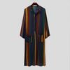 2026 Autumn Men's Striped Exotic Long-Sleeve Shirt-Robe